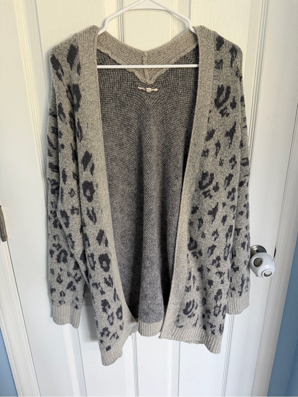 Easel Leopard Print Open Front Cardigan